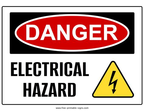 printable electrical warning signs